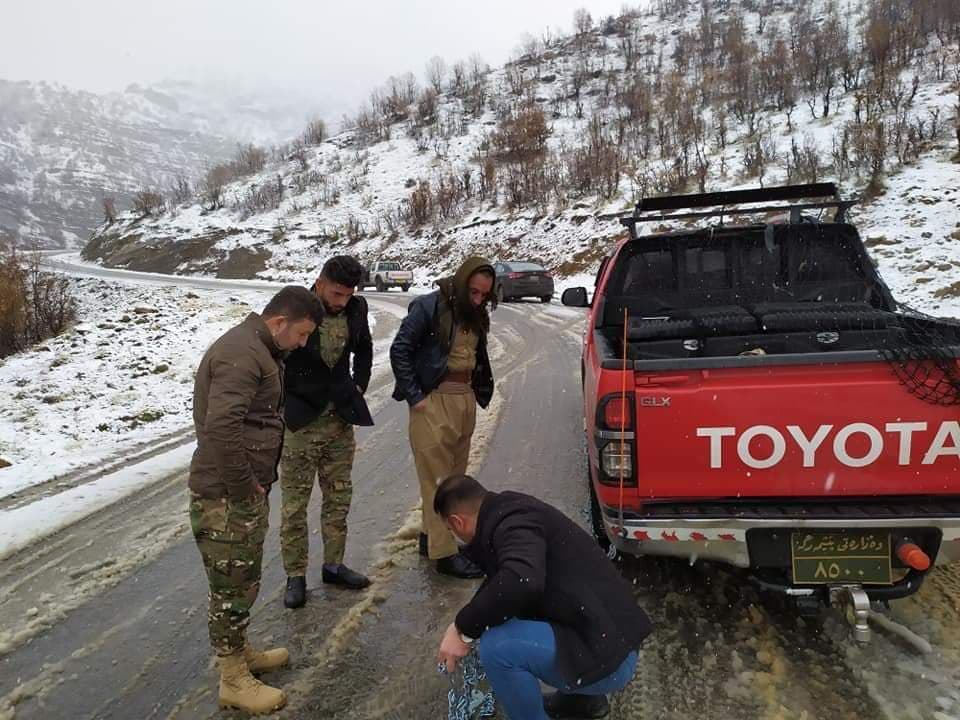 Snow Closes Road between Soran and Raperin in Kurdistan