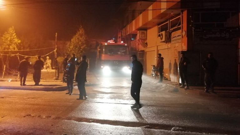 اصابة سبعة من الدفاع المدني واحتراق 10 محال في حلبجة
